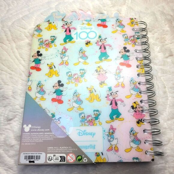 Loungefly Disney 100 Tabbed Journal Spiral Notebook Mickey and Friends New OOS - Picture 2 of 12